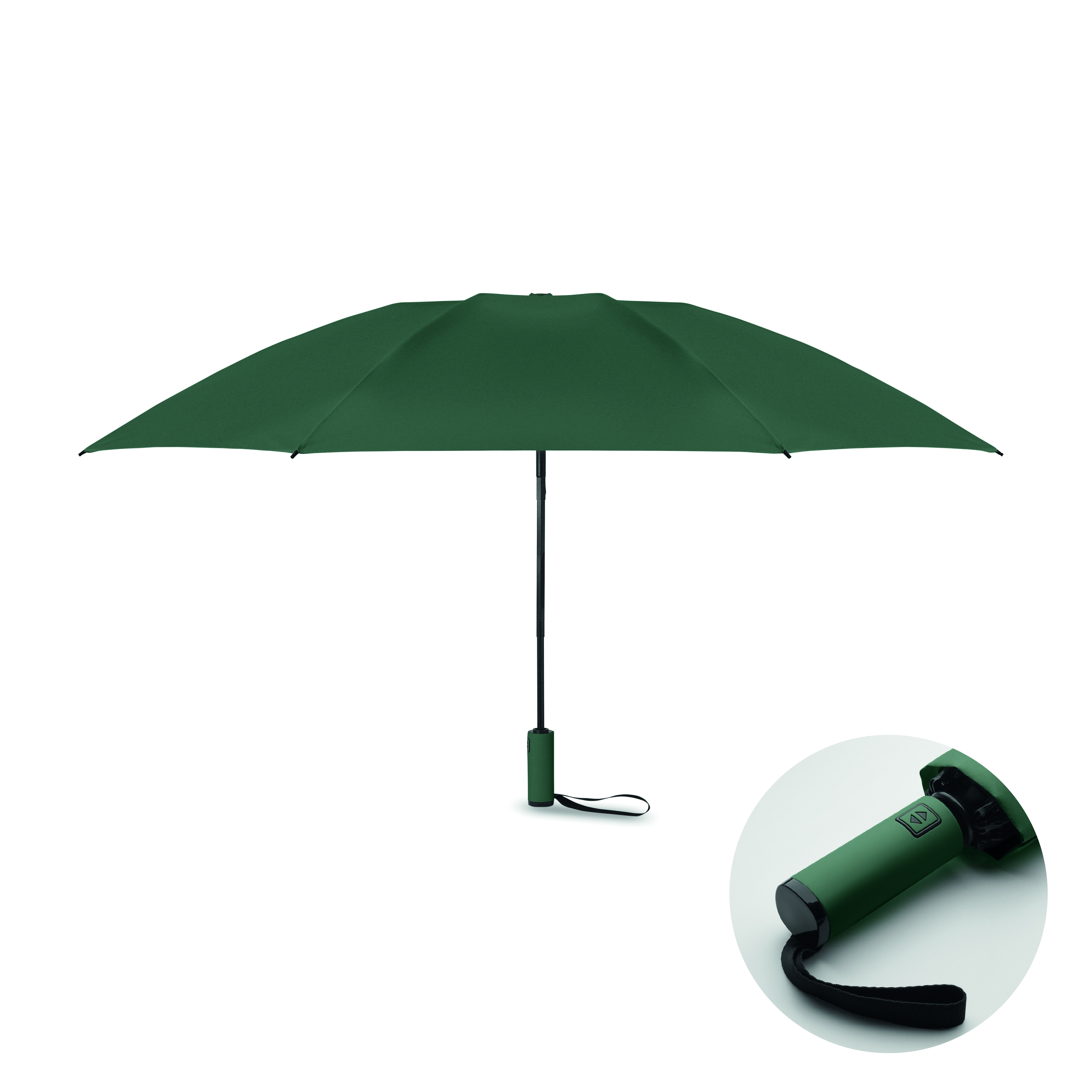 Parapluie tempête 23" en RPET personnalisable Agumbe Vert 